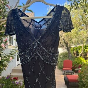 Beaded Adrianna Papell Black Navy Women’s Top